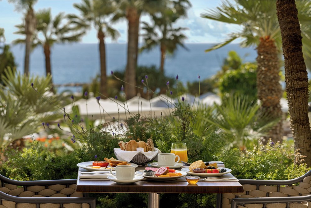 Breakfast on a seaside terrace